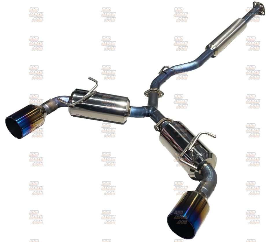 Blitz Nur-Spec F-Ti Titanium Muffler Exhaust System Dual Tail
